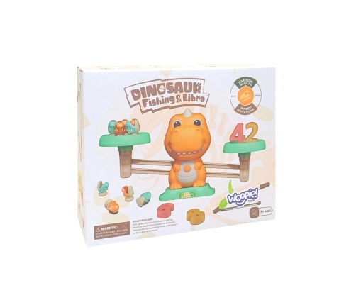 WOOPIE Waga Szalkowa Równoważnia Gra Łowienie Dinozaurów Rybek Nauka Liczydło