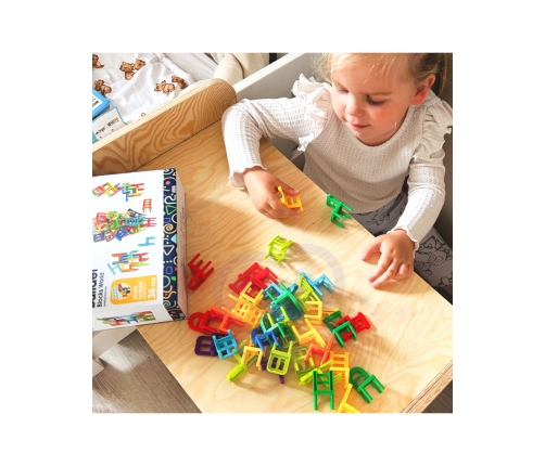 WOOPIE Gra Zręcznościowa Układanka Klocków Balansujące Krzesła 36 el.