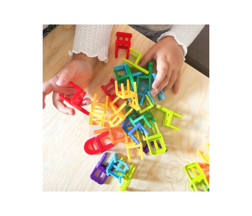 WOOPIE Gra Zręcznościowa Układanka Klocków Balansujące Krzesła 36 el.