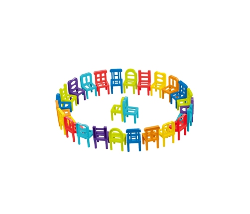 WOOPIE Gra Zręcznościowa Układanka Klocków Balansujące Krzesła 36 el.