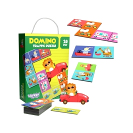 WOOPIE Gra Edukacyjna Transport Zwierzęta Puzzle Domino Montessori