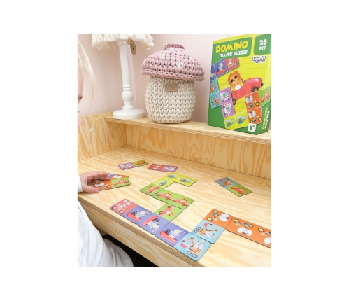 WOOPIE Gra Edukacyjna Transport Zwierzęta Puzzle Domino Montessori