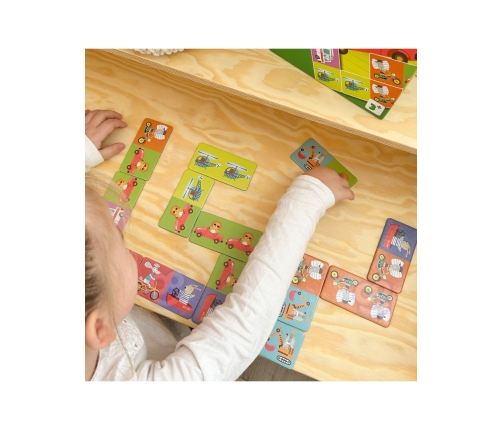 WOOPIE Gra Edukacyjna Transport Zwierzęta Puzzle Domino Montessori