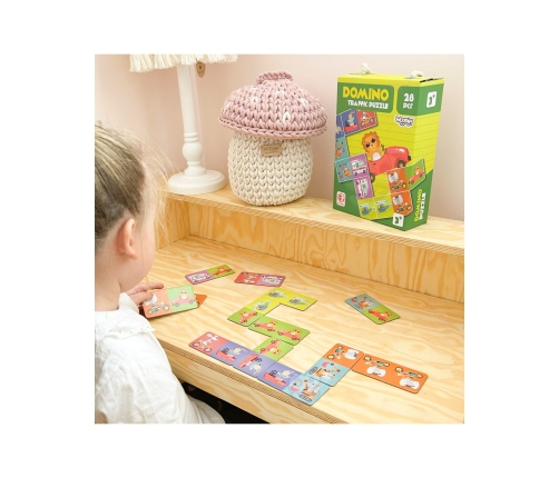 WOOPIE Gra Edukacyjna Transport Zwierzęta Puzzle Domino Montessori