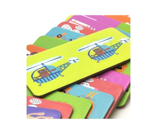 WOOPIE Gra Edukacyjna Transport Zwierzęta Puzzle Domino Montessori