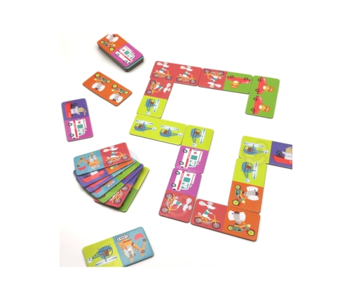 WOOPIE Gra Edukacyjna Transport Zwierzęta Puzzle Domino Montessori