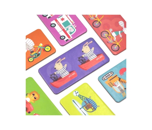 WOOPIE Gra Edukacyjna Transport Zwierzęta Puzzle Domino Montessori