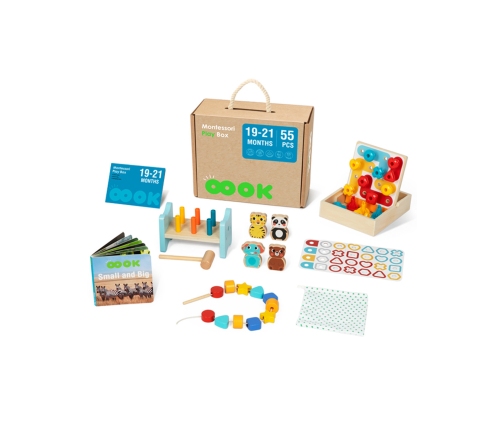 TOOKY TOY Box Pudełko XXL Montessori Edukacyjne 7w1 Sensoryczne 19-21 Mies.