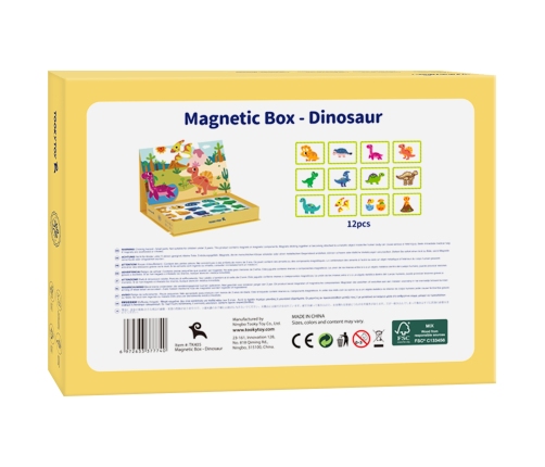 TOOKY TOY Układanka Magnetyczna Dinozaury Puzzle
