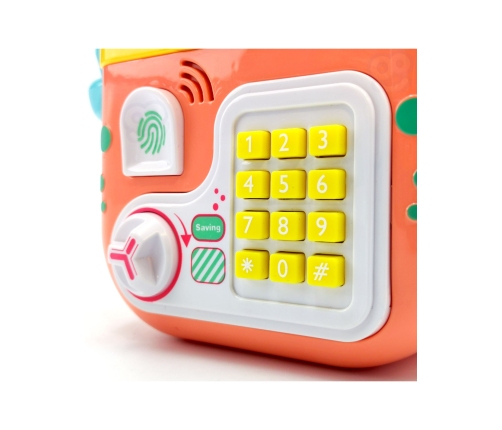 WOOPIE Elektroniczna Skarbonka Sejf Bankomat na Pin Kod Dostępu Krab Plecak Pomarańczowy