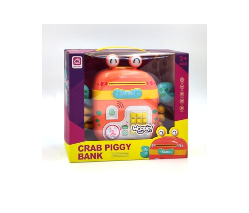 WOOPIE Elektroniczna Skarbonka Sejf Bankomat na Pin Kod Dostępu Krab Plecak Pomarańczowy