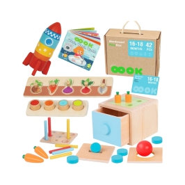 TOOKY TOY Box Pudełko XXL Montessori Edukacyjne 7w1 Sensoryczne 16-18 Mies.