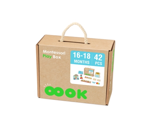 TOOKY TOY Box Pudełko XXL Montessori Edukacyjne 7w1 Sensoryczne 16-18 Mies.