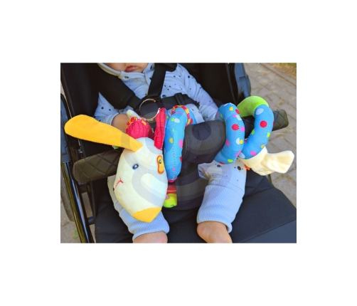 WOOPIE BABY Miękka Zawieszka Spirala do Wózka  Łóżeczka Piesek Edukacyjna