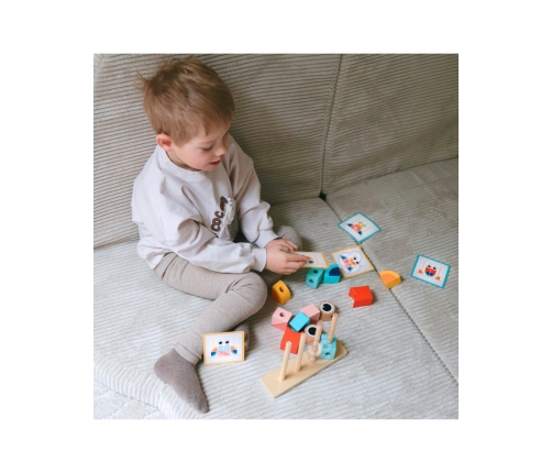 TOOKY TOY  Kreatywne Drewniane Klocki Przestrzenne 3d Krab