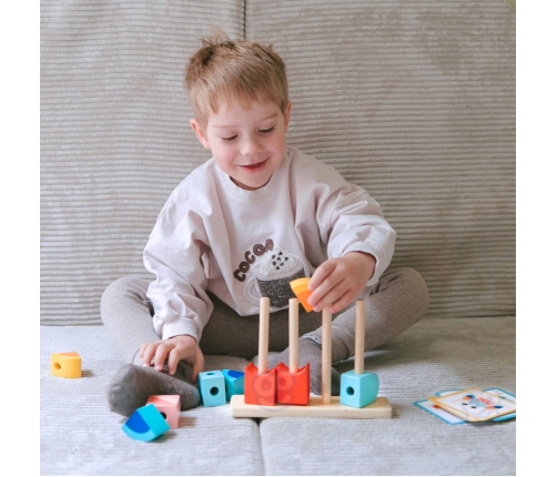 TOOKY TOY  Kreatywne Drewniane Klocki Przestrzenne 3d Krab