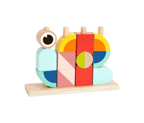 TOOKY TOY  Kreatywne Drewniane Klocki Przestrzenne 3d Krab