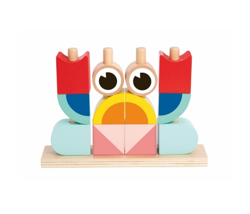 TOOKY TOY  Kreatywne Drewniane Klocki Przestrzenne 3d Krab
