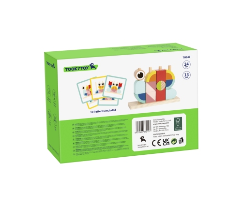 TOOKY TOY  Kreatywne Drewniane Klocki Przestrzenne 3d Krab