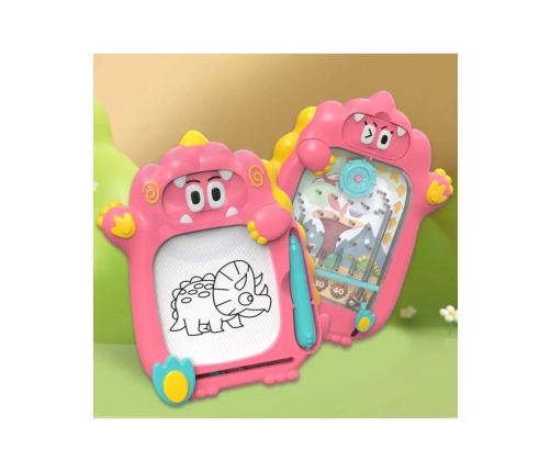 WOOPIE Znikopis Tablica Magnetyczna 2w1 Gra Zręcznościowa Pinball Flipper Różowa