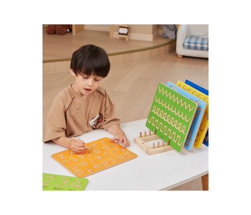 VIGA Drewniany Stojak na Tablice Kreślarskie Puzzle Pionowy Ogranizer