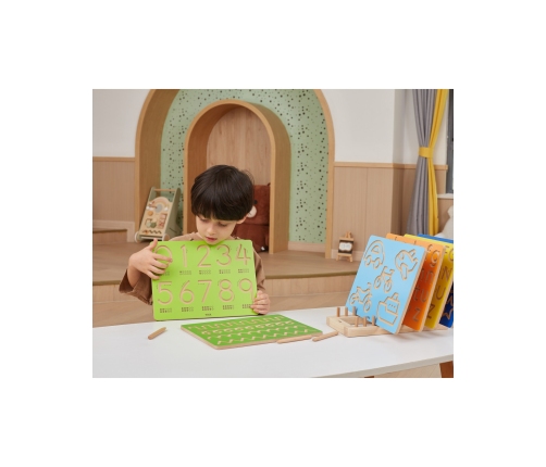 VIGA Drewniany Stojak na Tablice Kreślarskie Puzzle Pionowy Ogranizer