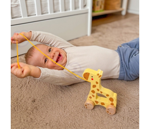 TOOKY TOY Żyrafka do Ciągnięcia Drewniany