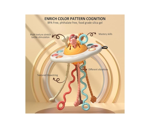 WOOPIE BABY Zabawka Sensoryczna Montessori Gryzak Grzechotka Wielofunkcyjny UFO