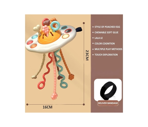 WOOPIE BABY Zabawka Sensoryczna Montessori Gryzak Grzechotka Wielofunkcyjny UFO