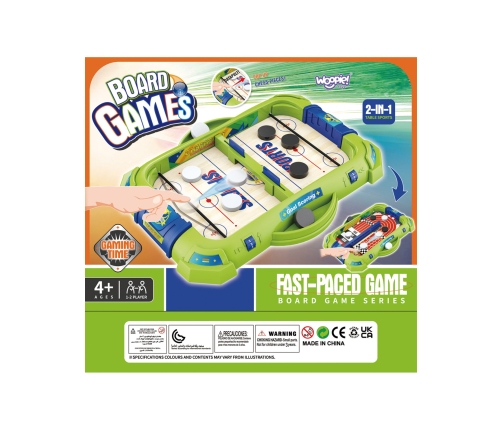 WOOPIE Gra Zręcznościowa 2w1 Mini Hokej Wyścigi