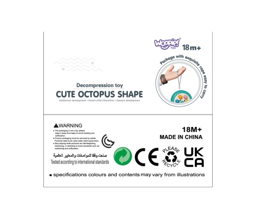 WOOPIE Gra Zręcznościowa Wbijanka Kreta Sznurek Ośmiornica Różowy 2w1