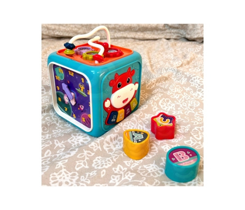 WOOPIE Interaktywna Kostka Sensoryczna Edukacyjna Montessori Sorter 6w1