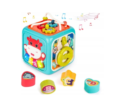 WOOPIE Interaktywna Kostka Sensoryczna Edukacyjna Montessori Sorter 6w1