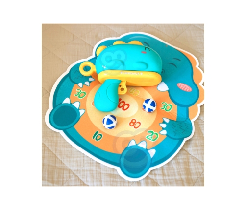 WOOPIE Gra w Rzutki Pistolet Dinozaur na Kulki Rzepy Tarcza Punkty Strzelanie