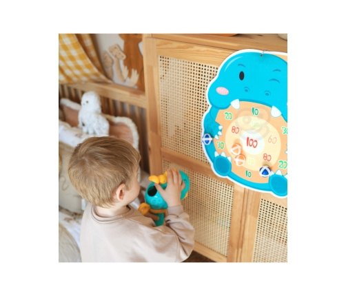 WOOPIE Gra w Rzutki Pistolet Dinozaur na Kulki Rzepy Tarcza Punkty Strzelanie