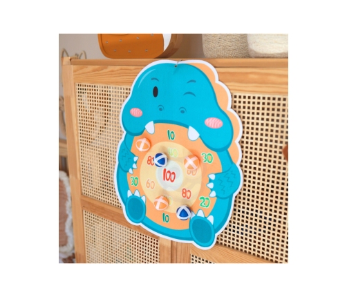 WOOPIE Gra w Rzutki Pistolet Dinozaur na Kulki Rzepy Tarcza Punkty Strzelanie