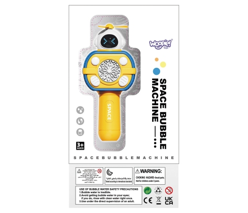 WOOPIE Maszyna Astronauta do Robienia Baniek Mydlanych Żółty