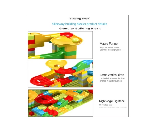 WOOPIE Tor Kulkowy Kulodrom Zjeżdżalnia dla Kulek Konstrukcja 340 el.