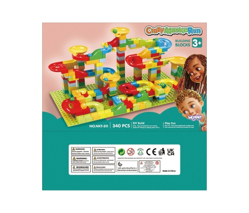 WOOPIE Tor Kulkowy Kulodrom Zjeżdżalnia dla Kulek Konstrukcja 340 el.