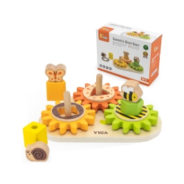 VIGA Drewniany Sorter Koła Zębate "Kształty i Mechanizmy"