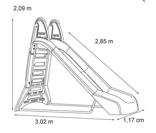 FEBER Wielka Zjeżdżalnia Ogrodowa ze ślizgiem wodnym 285 cm