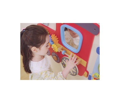 VIGA Drewniana Tablica Sensoryczna-Manipulacyjna EDU Pociąg