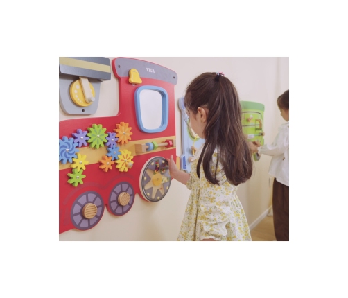 VIGA Drewniana Tablica Sensoryczna-Manipulacyjna EDU Pociąg