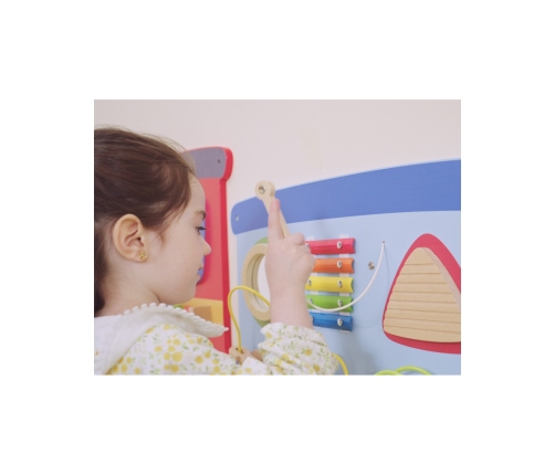 VIGA Drewniana Tablica Sensoryczna-Manipulacyjna EDU Pociąg