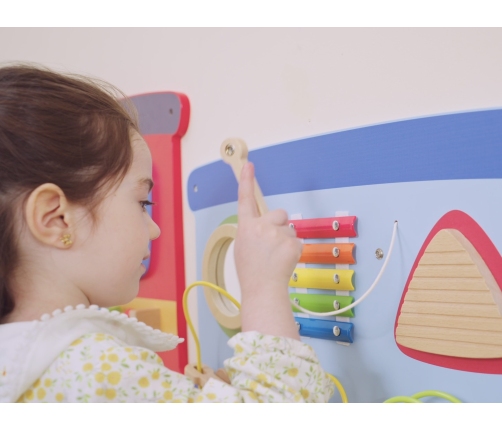 VIGA Drewniana Tablica Sensoryczna-Manipulacyjna EDU Pociąg