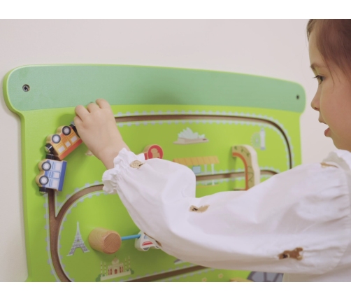 VIGA Drewniana Tablica Sensoryczna-Manipulacyjna EDU Pociąg