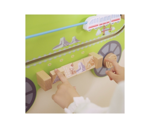 VIGA Drewniana Tablica Sensoryczna-Manipulacyjna EDU Pociąg