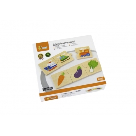 VIGA PolarB Drewniany Wózek do Ciągnięcia + Klocki 21 el.