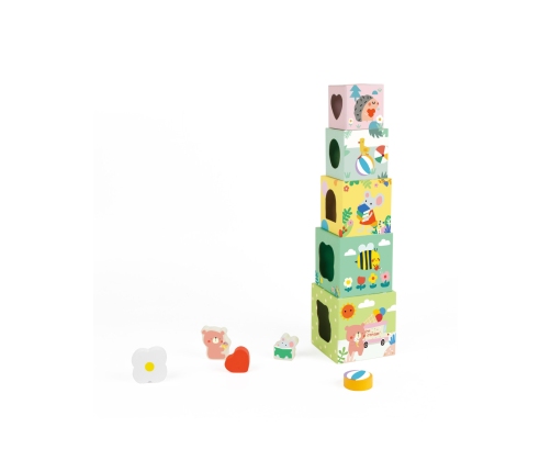 CLASSIC WORLD Układanka Kostki Box Leśna Piramidka 10 el. FSC