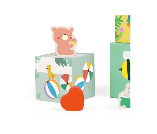 CLASSIC WORLD Układanka Kostki Box Leśna Piramidka 10 el. FSC